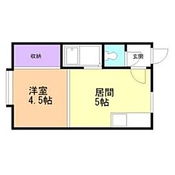 クルーズハウススミカワ 1DKの間取図画像