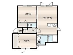 ピアドミール1 2LDKの間取図画像