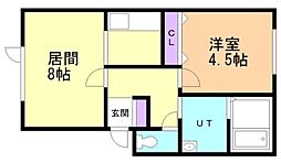 コンフォート南の杜 1LDKの間取図画像
