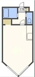 ビッグバーンズマンション中の島 ワンルームの間取図画像