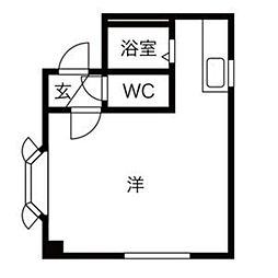 プリンスハイツ2 1Kの間取図画像
