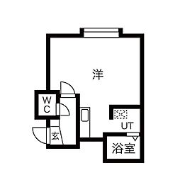 ファーミントンアベニュー ワンルームの間取図画像