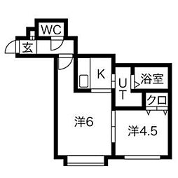シティハイム澄川 1LDKの間取図画像