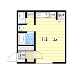 マイルーム澄川C ワンルームの間取図画像