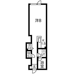 エル・ベスト1 1Kの間取図画像