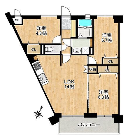 間取り 三愛シティライフ二日市 3階/-