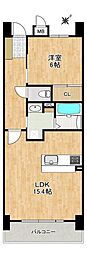アルファライフ博多プレシャス 1LDKの間取図画像