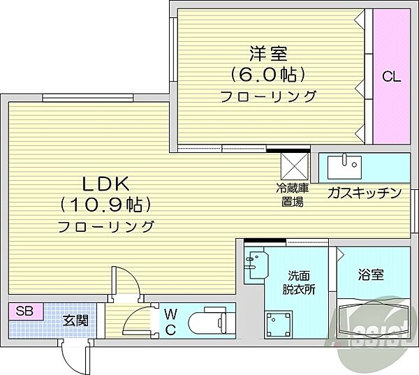 北海道札幌市中央区南六条西21丁目(賃貸マンション1LDK・4階・39.15㎡)の写真 その2