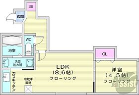 北海道札幌市中央区北九条西19丁目35-46（賃貸アパート1LDK・1階・33.24㎡） その2