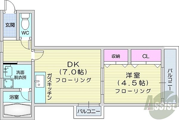 北海道札幌市東区北四十二条東1丁目(賃貸アパート1DK・2階・30.22㎡)の写真 その2