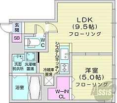北海道札幌市中央区南二十二条西9丁目（賃貸マンション1LDK・2階・34.50㎡） その2