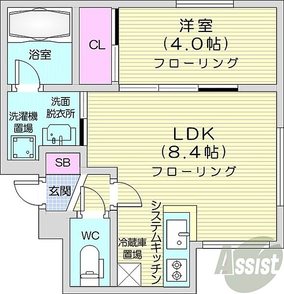 北海道札幌市白石区本郷通13丁目南(賃貸マンション1LDK・3階・30.20㎡)の写真 その2