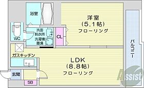 北海道札幌市中央区南十一条西11丁目（賃貸マンション1LDK・6階・32.45㎡） その2