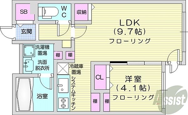 北海道札幌市中央区南八条西12丁目(賃貸マンション1LDK・2階・35.12㎡)の写真 その2