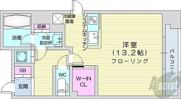 北海道札幌市中央区大通西6丁目(賃貸マンション1R・13階・38.79㎡)の写真 その2