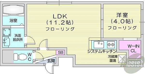 北海道札幌市中央区南十五条西12丁目(賃貸マンション1LDK・3階・35.22㎡)の写真 その2