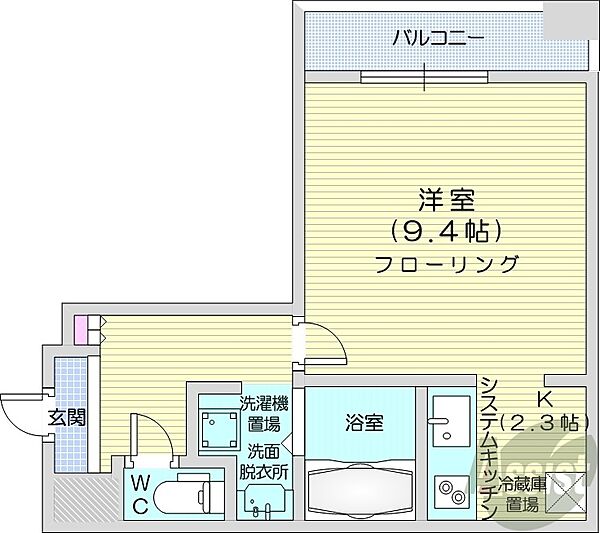 北海道札幌市中央区南一条西21丁目(賃貸マンション1K・7階・30.70㎡)の写真 その2