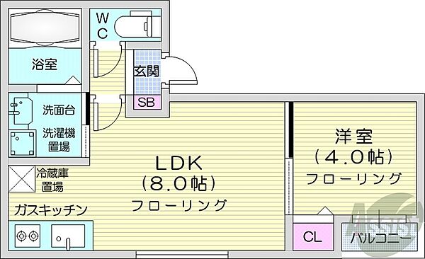 北海道札幌市中央区南三条西12丁目(賃貸マンション1LDK・3階・30.80㎡)の写真 その2