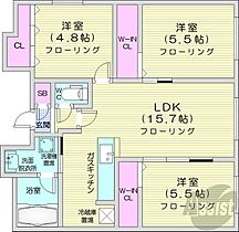 北海道札幌市中央区南二条西18丁目（賃貸マンション3LDK・3階・70.00㎡） その2