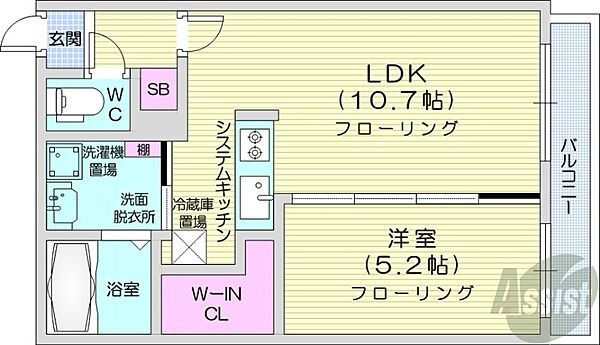 北海道札幌市北区北三十二条西4丁目(賃貸マンション1LDK・5階・39.24㎡)の写真 その2