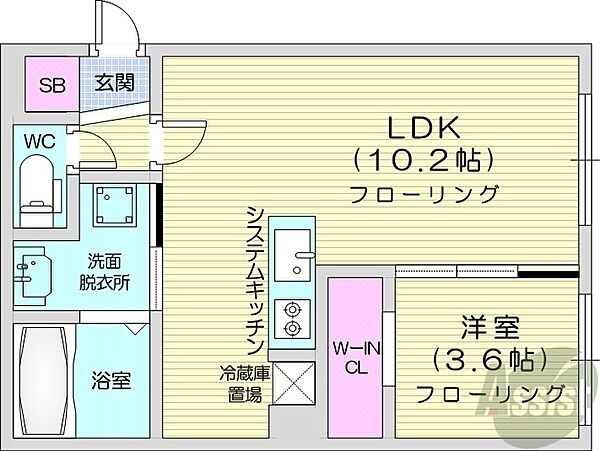 仮）ディモーラN12 ｜北海道札幌市東区北十二条東2丁目(賃貸マンション1LDK・2階・33.00㎡)の写真 その2