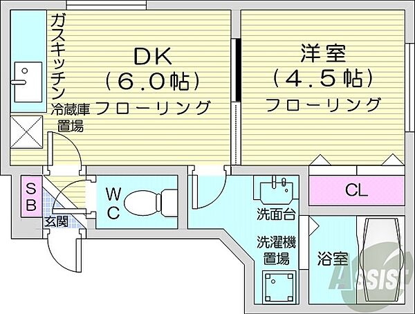 北海道札幌市中央区北二条東9丁目(賃貸マンション1DK・4階・26.64㎡)の写真 その2