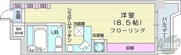 ラ・パルフェ・ド・札幌 ｜北海道札幌市東区北八条東1丁目(賃貸マンション1R・10階・20.02㎡)の写真 その2