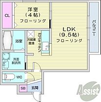 北海道札幌市中央区北六条西16丁目（賃貸マンション1LDK・3階・35.33㎡） その2