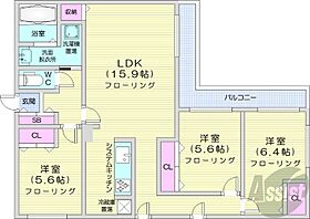 北海道札幌市中央区南十条西12丁目（賃貸マンション3LDK・3階・81.00㎡） その2