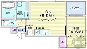 北海道札幌市中央区北七条西12丁目（賃貸マンション1LDK・8階・30.28㎡） その2