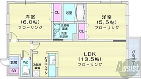 グランディールN21West  ｜ 北海道札幌市北区北二十一条西6丁目（賃貸マンション2LDK・5階・50.23㎡） その2