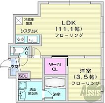 北海道札幌市西区西野一条2丁目（賃貸マンション1LDK・2階・33.81㎡） その2