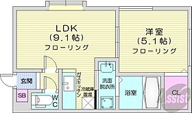 北海道札幌市中央区北五条西21丁目（賃貸アパート1LDK・2階・32.40㎡） その2