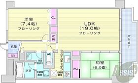 シャトーム北4条  ｜ 北海道札幌市中央区北四条西19丁目（賃貸マンション2LDK・4階・73.56㎡） その1