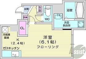 フラゼ美園  ｜ 北海道札幌市豊平区美園十条6丁目（賃貸マンション1K・1階・24.32㎡） その2