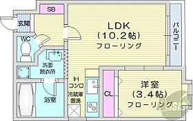 クラージュ行啓1  ｜ 北海道札幌市中央区南十五条西8丁目（賃貸マンション1LDK・3階・32.15㎡） その2