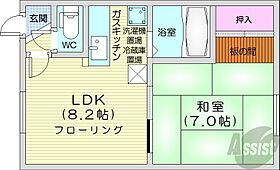 北海道札幌市中央区南十一条西9丁目（賃貸アパート1LDK・2階・31.24㎡） その2