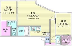 北海道札幌市中央区北四条西25丁目（賃貸マンション2LDK・2階・60.46㎡） その2