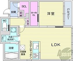 北海道札幌市中央区北一条西26丁目（賃貸マンション1LDK・6階・55.92㎡） その2