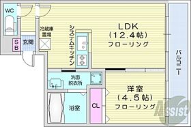 北海道札幌市中央区宮の森一条3丁目（賃貸マンション1LDK・4階・35.04㎡） その2