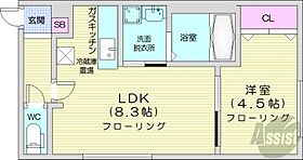 北海道札幌市白石区南郷通5丁目南（賃貸マンション1LDK・4階・31.20㎡） その2