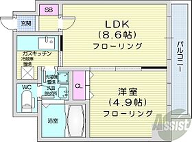 北海道札幌市中央区南七条西1丁目（賃貸マンション1LDK・12階・35.00㎡） その2