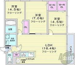 北海道札幌市白石区南郷通11丁目北（賃貸マンション3LDK・3階・70.52㎡） その2