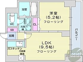 Treasure Court A  ｜ 北海道札幌市中央区南五条西10丁目（賃貸マンション1LDK・8階・33.60㎡） その2