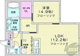 北海道札幌市白石区南郷通6丁目南（賃貸マンション1LDK・1階・41.23㎡） その2