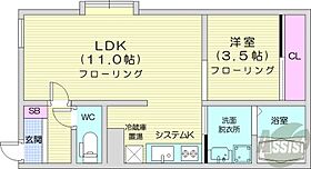 北海道札幌市中央区南六条西11丁目（賃貸マンション1LDK・2階・34.86㎡） その2