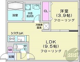 北海道札幌市西区琴似四条7丁目（賃貸マンション1LDK・1階・29.93㎡） その2