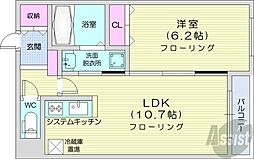 ラピス山の手 1LDKの間取図画像