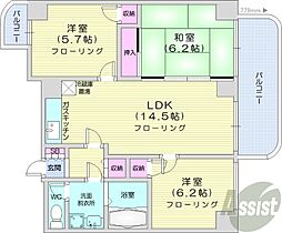 札幌市営東西線 円山公園駅 徒歩4分の賃貸マンション 4階3LDKの間取り