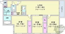 ZABO HILLS MISONO 3LDKの間取図画像